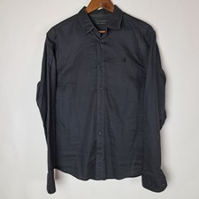 All Saints Shirt Mens Small Charcoal Gray Button Down Long Sleeve Topanga