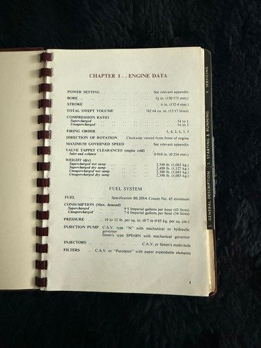Manual de operador de motor diésel Rolls-Royce Industrial de 6 cilindros TSD802 1955 OEM - Imagen 5 de 24