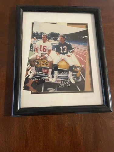 Dan Marino &Joe Montana Signed 8x10 Photo Autographed CAR Upper Deck COA