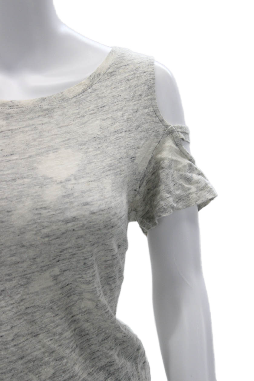 Generation Love Womens Basic Gray Linen T-Shirt S… - image 2