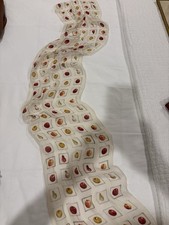 Vtg Long Fall Autumn Thanksgiving Apple Silk Woman  s Wrap Or Scarf