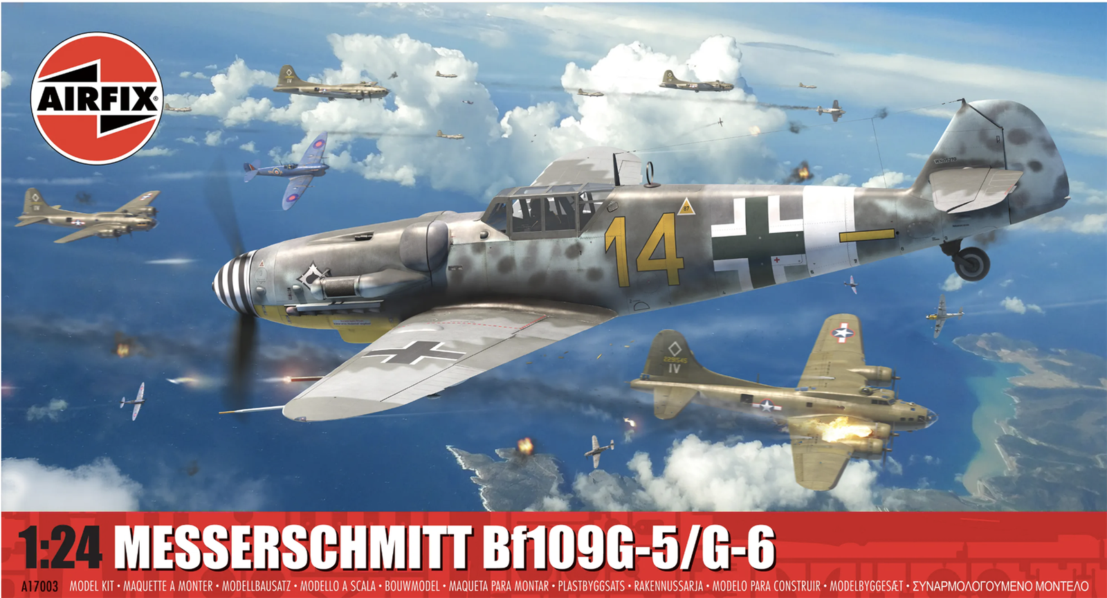 Airfix A17003 Messerschmitt Bf109G-5/6 Aircraft 1:24 Scale Model Kit Classic - Image 11