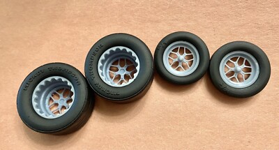 Resin 17/15 Scale in. Billet Specialties Drag Wheels W/ Cheater Slicks 1/24,1/25