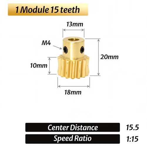 Módulo 0.5/0.8/1/1.5 20T a 60T engranaje cobre engranaje de rueda helicoidal y eje de engranaje helicoidal - Imagen 27 de 47