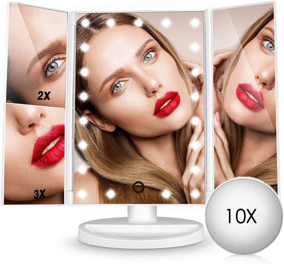 Specchio Trucco LED 22 Luci - Touch Screen e Ingrandimento 3X