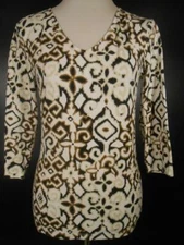 Beautiful Women's Size 0 Chico's Multi-Color Design Long Sleeve Blouse
