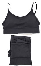 Zenana Sports Bra Leggings Set Womens M Black Yoga Workout Activewear New