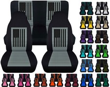Front Rear Car Seat Covers Fits Dodge Ram 1500 Truck 1994-2001 American Flag