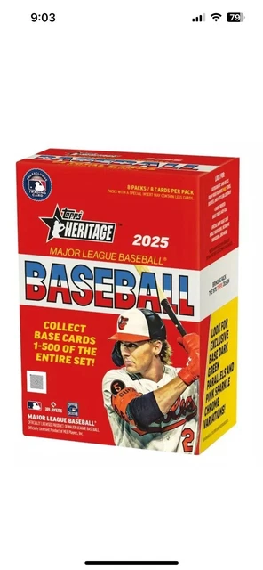 2025 Topps Heritage Baseball Blaster Box Sealed