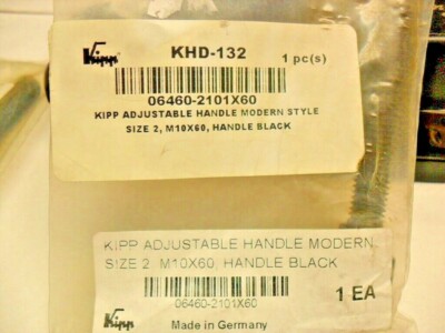 Kipp KHD-132 Threaded-Stud Zinc Adjustable Handle 65mm Long, M10x 1.50 x 60 thd