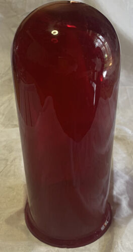 Vintage/Antique/Collectable Thick Red Glass Cover, Large 19cm Railway Light -vgc - Picture 1 of 7
