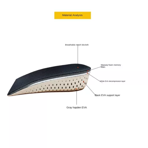 Height Increase Insoles Men Women Invisible Heel Lift Taller Shoe Inserts 2 Pads - Picture 10 of 10
