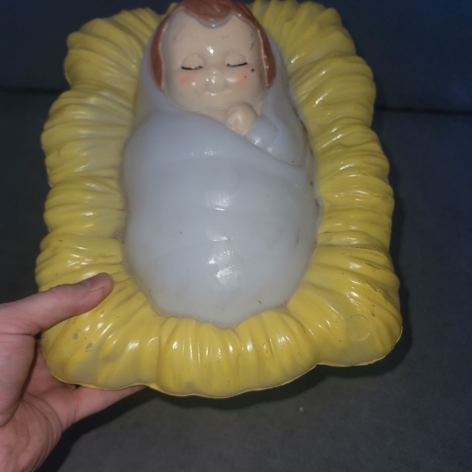 Vintage General Foam Plastics Blow Mold Baby Jesus Nativity Christmas