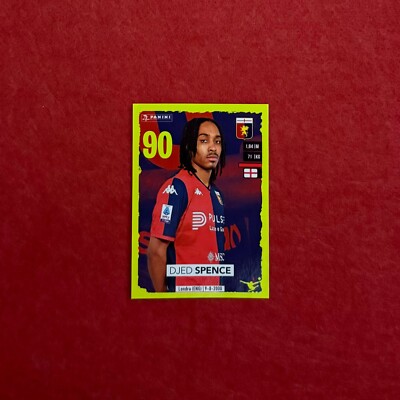 DJED SPENCE-GENOA-STICKER-FOOTBALLERS SANDWICHES-2023/2024-N.U14-NEW-MINT