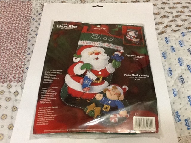 Plaid Bucilla Santa And Elf Felt 18 Christmas Stocking Kit 2003 Craft 84945 For Sale Online Ebay