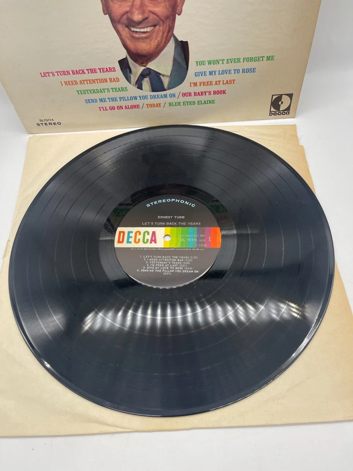Ernest Tubb Let's Turn Back The Years LP DL75114 Decca 1969 Country Vinyl LP - Image 2 of 4