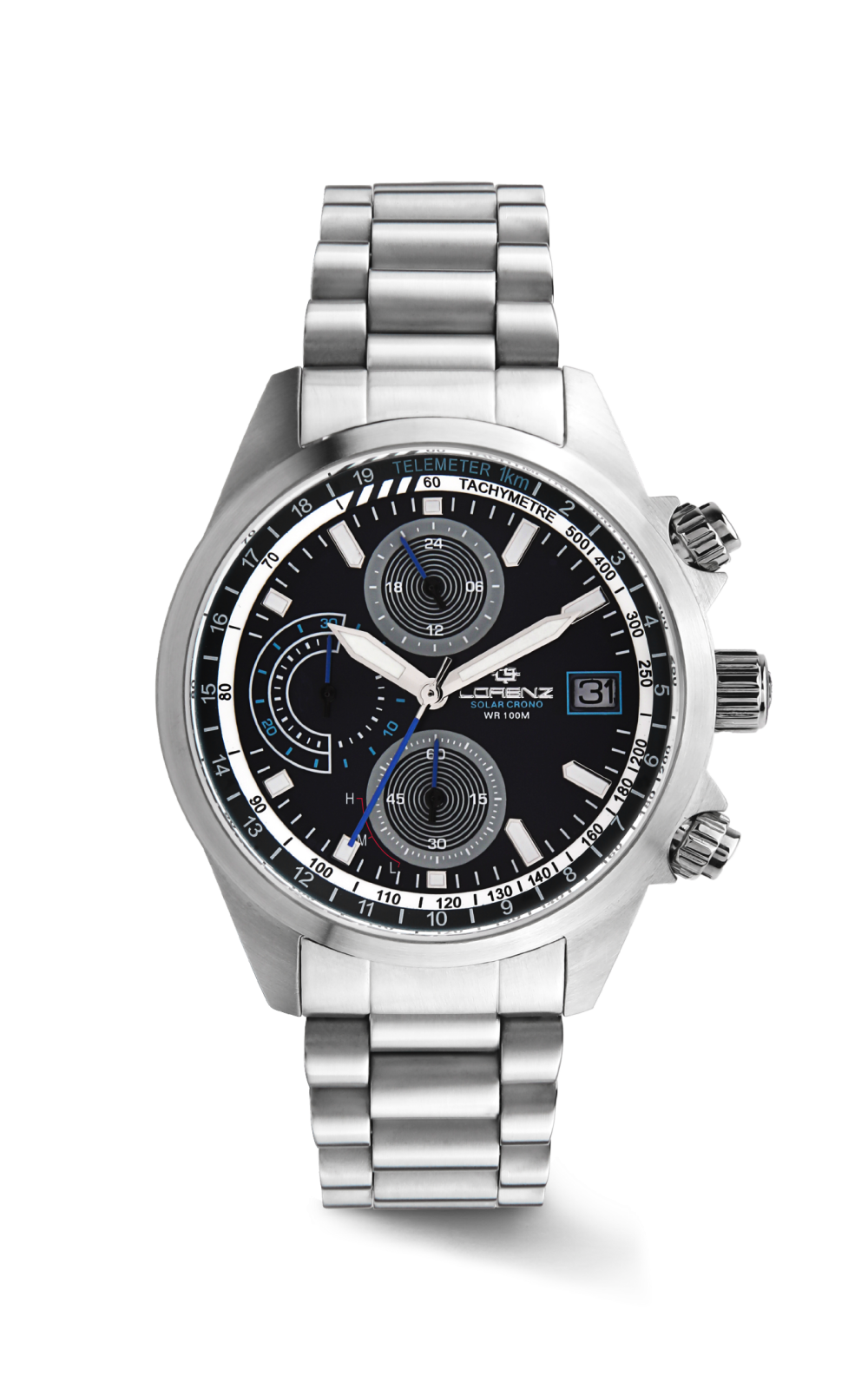 Orologio Lorenz Solar Crono 030253EE  Watch Acciaio Blu Nato Uomo 42mm
