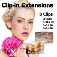 Echthaar Clip In 35gr Ergänzungsset 45cm/55cm/60cm Haarverlängerung Haarfülle 