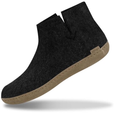 Glerups Model G Charcoal Slip-On - 100% Wool Slippers Unisex - Various Sizes