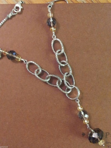 Silpada N1454 Smoky Quartz Citrine 17 in Necklace Sterling Silver Rare - Picture 2 of 12