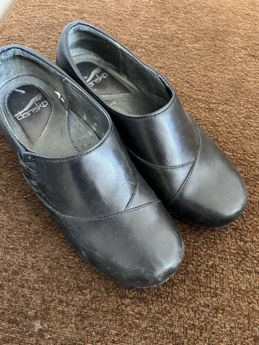 womens dansko Stacie clogs size 38 black Leather
