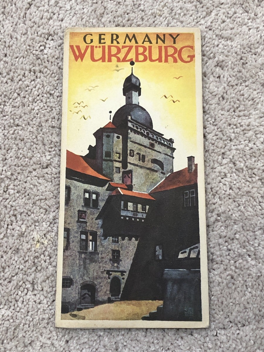 1930s Wurzburg Germany Travel Brochure Pamphlet In German English