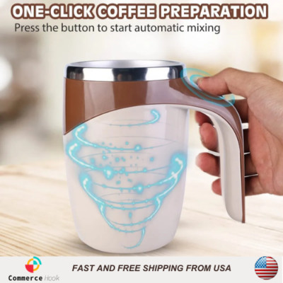 Automatic Magnetic Self Mixing Stainless Steel Cofee Cup Milk Self Stirring Mug