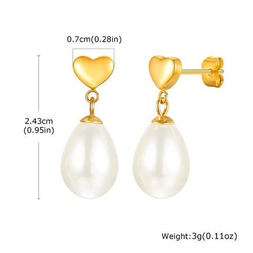 VNOX Beautiful Pearl Drop Pendent Earrings Women Girls Flower Heart Stud Earring - Picture 15 of 16