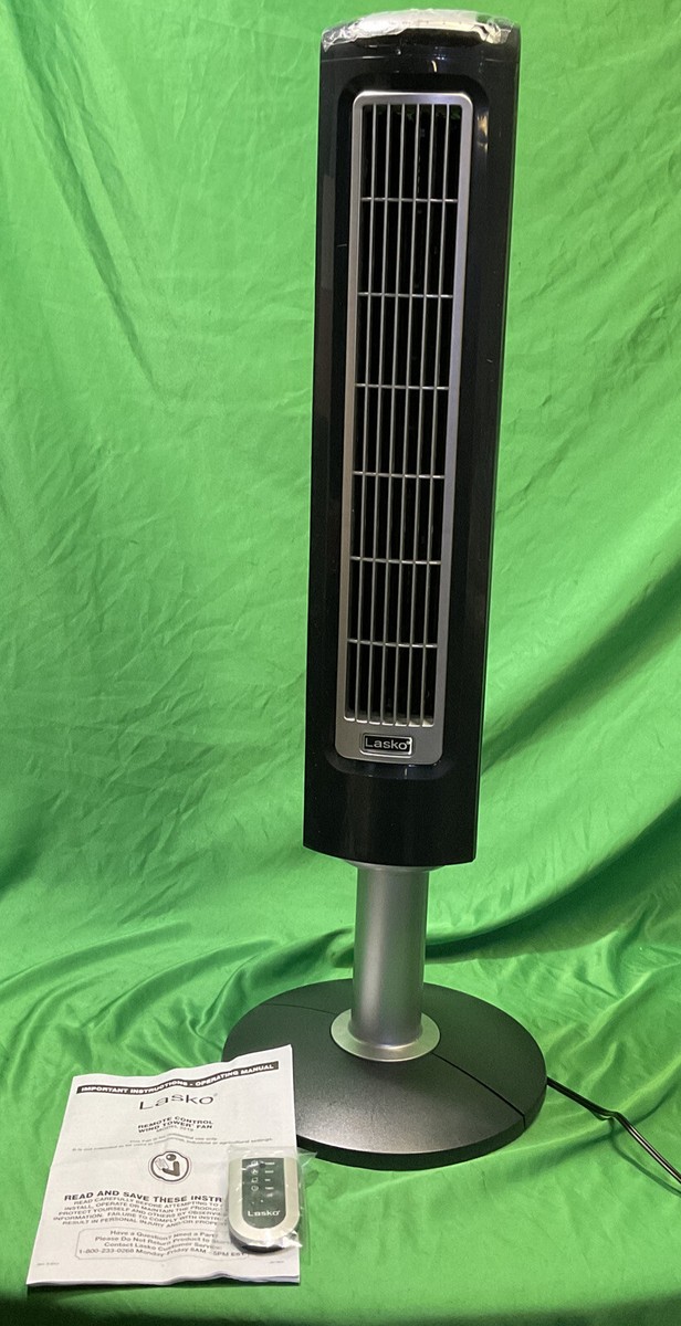 Lasko 38u0026#034; Wind Tower 3-Speed Oscillating Tower Fan with Remote and  Timer, Black | eBay