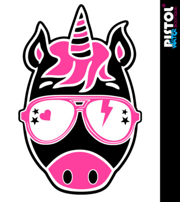 T-shirt Enfant Licorne Blanc Avec Lunettes De Soleil - Water Pistol Boutique - Unisexe
