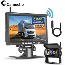 7" LCD Kabellos Rückseiten Kamera Auto Monitor Rückfahrkamera Set LKW Bus Funk