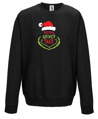 Christmas Jumper Sweater Resting Grinch Face Funny Xmas Jumper