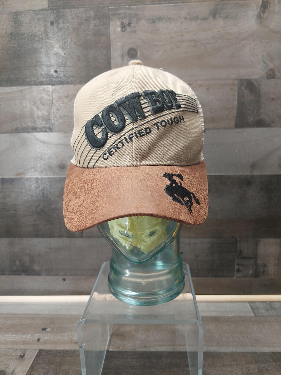 ⚫︎HRN Cowboy Certified Tough Bucking Horse Logo Leather Trucker Style