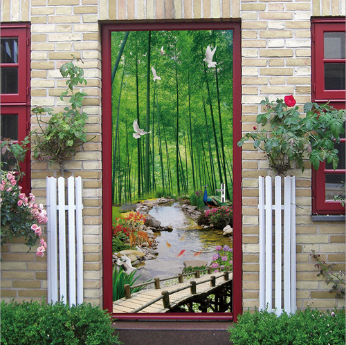 PVC Sonnenblume Landschaft Kunst Wandtattoo Wandbild 3D Türaufkleber Zuhause Zimmer Dekor - Bild 7 von 95