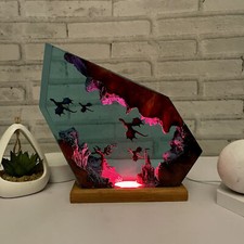 Fire dragon and Ice dragon lamp Epoxy Resin dragon table lamp dragon lamp light