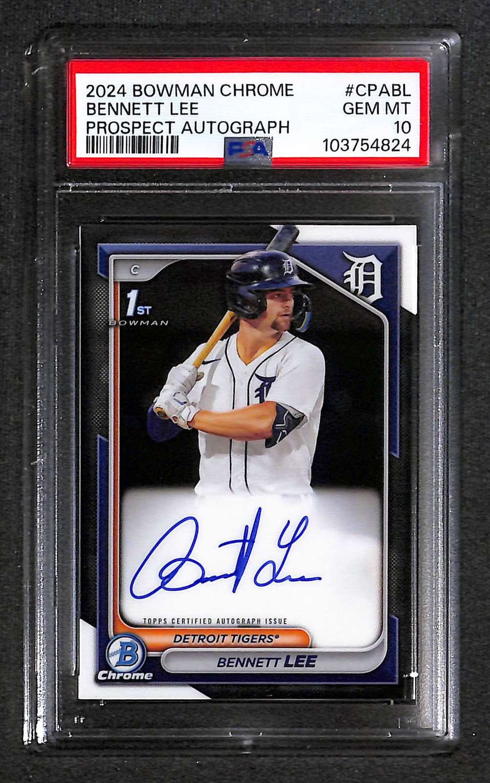 Bennett Lee 2024 Bowman Chrome Prospect Auto #CPABL PSA 10