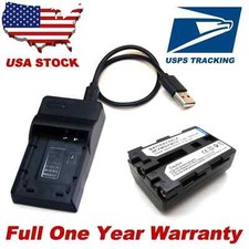 Battery / USB Charger For NP-FM50 NP-FM55H Sony GV-D1000 HDR-HC1 HDR-SR1 HDR-UX1