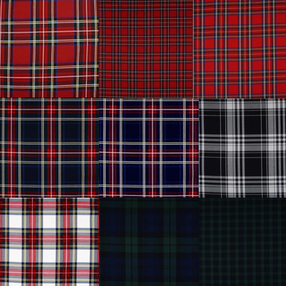 BIG-SAM KURZWAREN & HANDARBEITSARTIKEL Schottischer Tartan Stretch-Stoff 145 cm breit in verschiedenen Muster-Farben