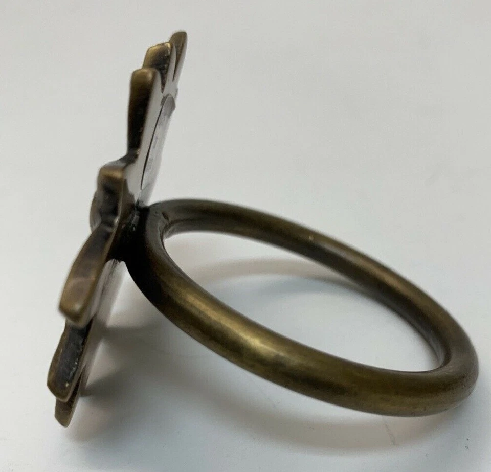 Juego de 4 servilletas anillos de pascua antiguo bronce metal floral vacaciones de Navidad Foto 3 de 4