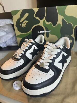A Bathing Ape Bape Sta shoes Black White (2022)