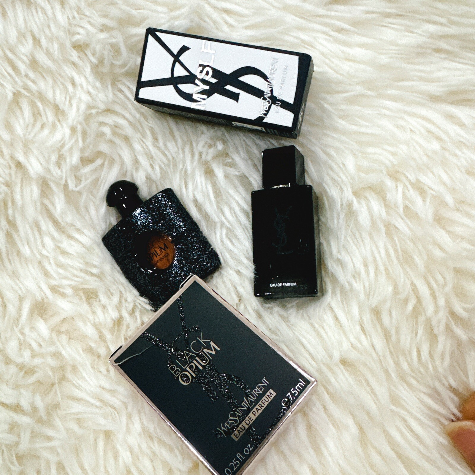 YSL Black Opium And YSL Myself  Mini Splash Bottle 7.5 ml / 0.25 oz Each
