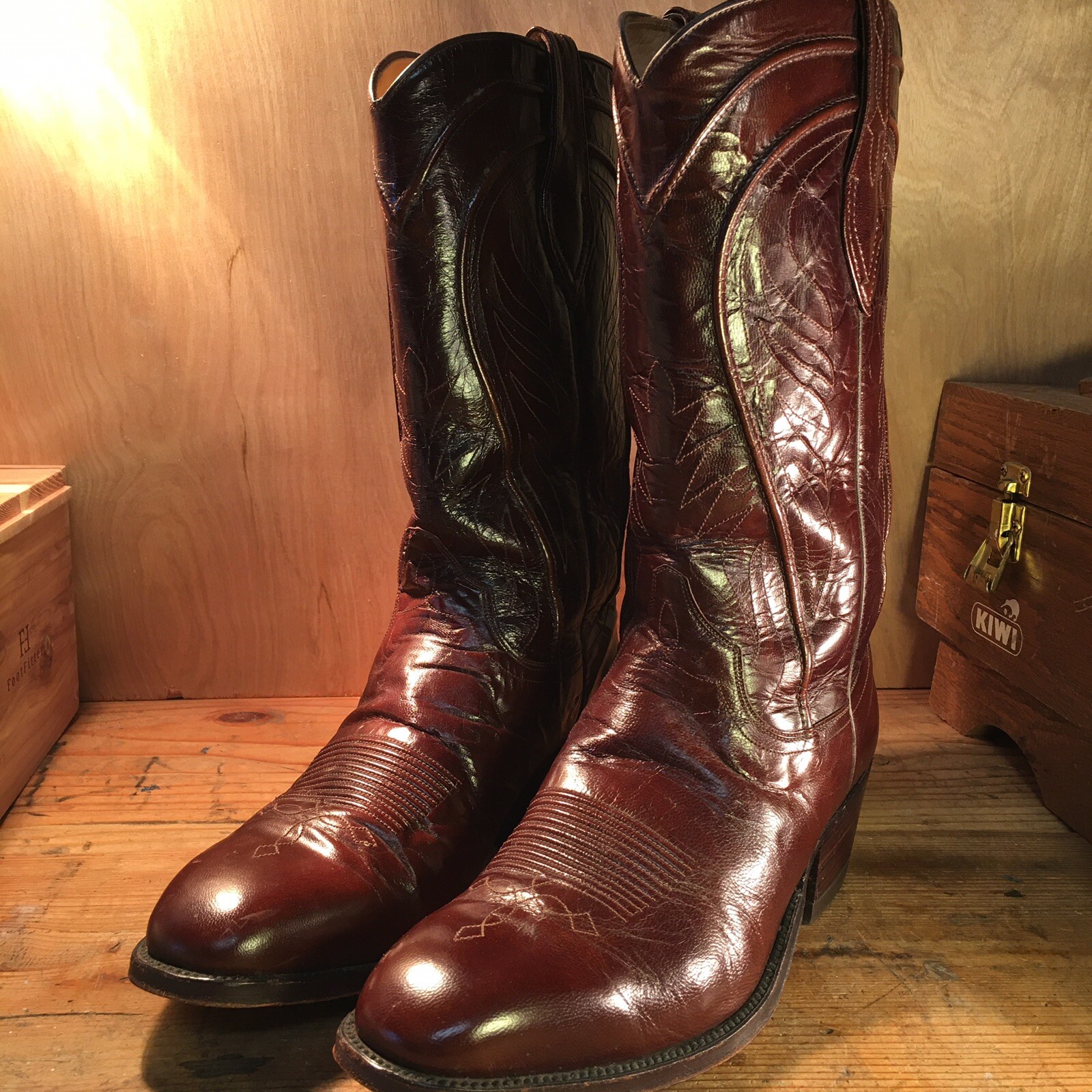 Brown Leather Cowboy Boots - Made 