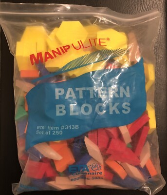 ETA Cuisenaire Foam Pattern Blocks Manipulative Set of 250 (ETA 313B) - New