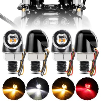 #ad 4X Motorcycle Front Rear LED Turn Signal Indicator Blinker Light Mini For Bobber $23.73
