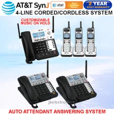 AT&T SynJ SB67138 DECT 6.0 4-LINE CORDED PHONE-3 CORDLESS HS+2 CORDLESS DESKSETS