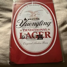 Yuengling Traditional Original Lager Amber Beer Metal Tin Sign 8”x11” In Red