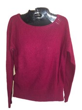 LOFT ANN TAYLOR Women's Raspberry Knit Wool Blend Sweater Sz S