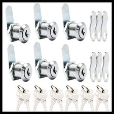 6 Pack Cabinet Locks with Keys, 7/8" RV Storage Door Lock Keyed Alike, 12 Key...