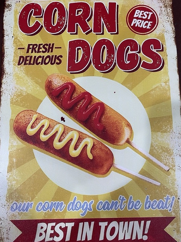 Corn Dogs The Best In Town 8x12 Metal Sign Retro Vintage Style
