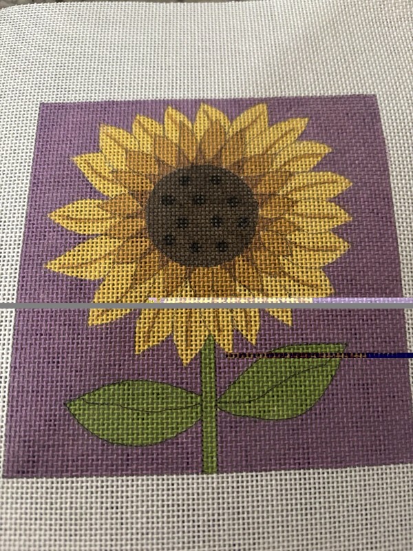 Hand Painted Needlepoint Sunflower
